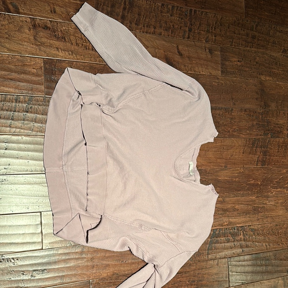 We The Free Pink Boxy Long Sleeve Sweatshirt